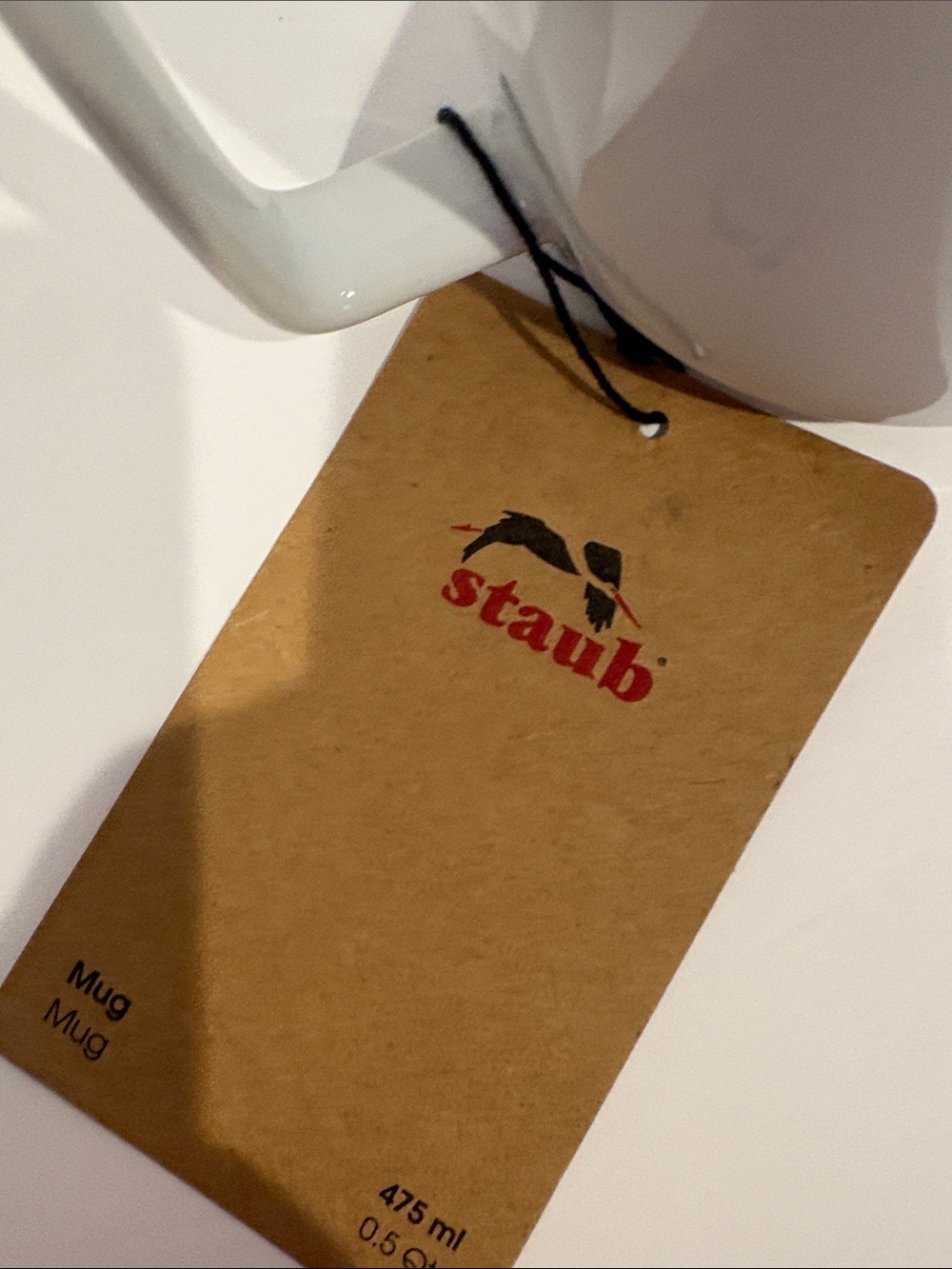 Staub Glossy White Ceramic Mugs 16 oz - Pair brand new - Picture 3 of 5